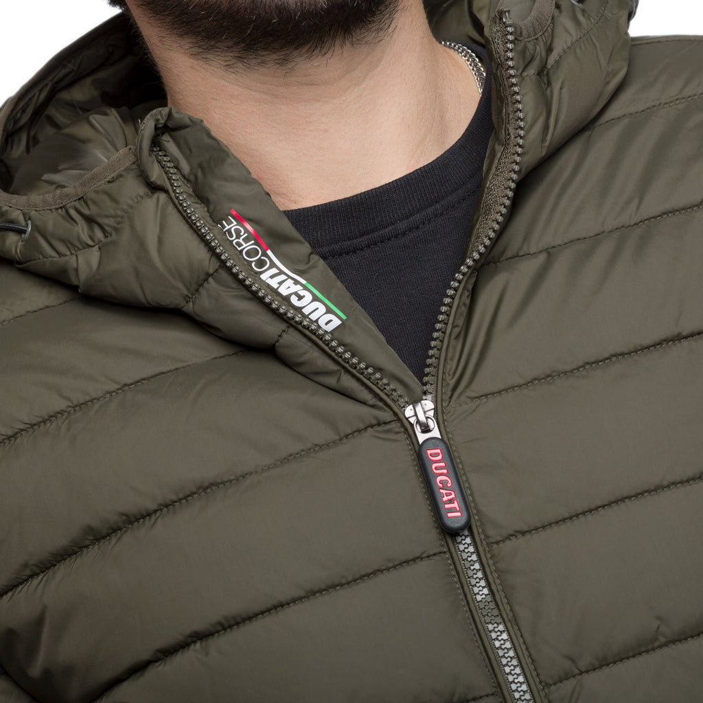 Piumino verde militare con badge Ducati Corse Anthony