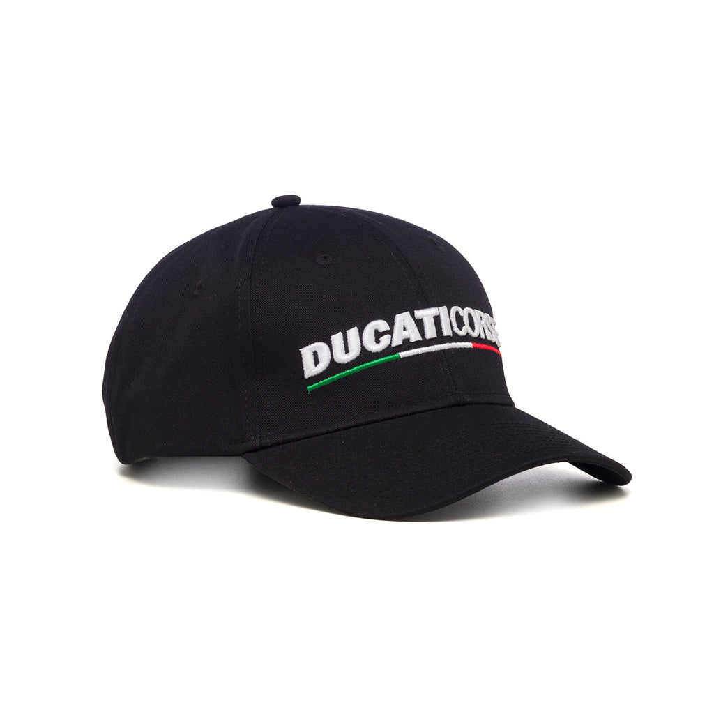 Cappellino nero con logo ricamato Ducati Corse