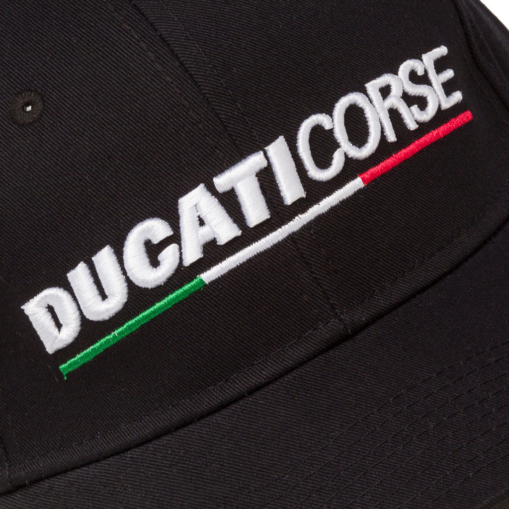 Cappellino nero con logo ricamato Ducati Corse