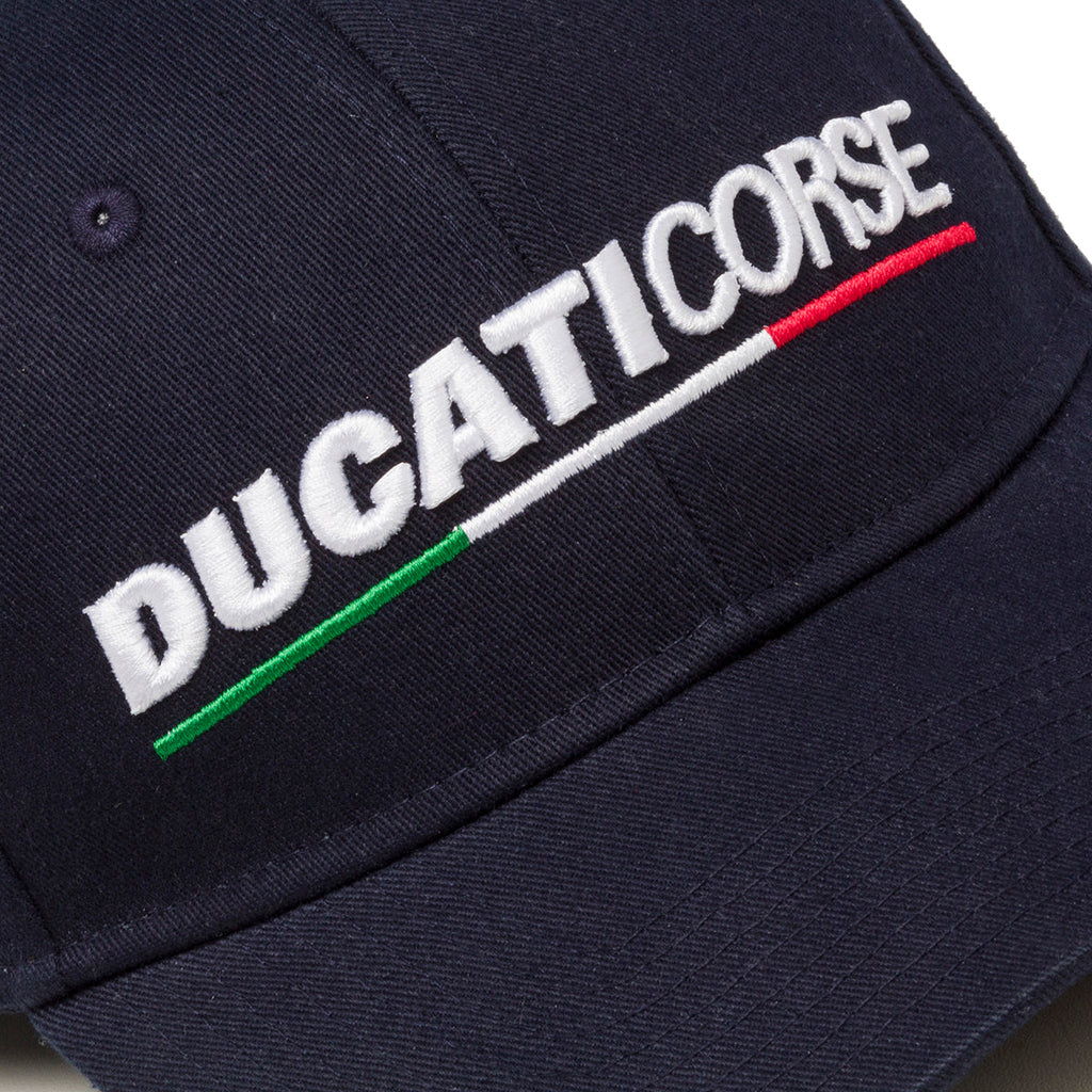 Cappellino blu con logo ricamato Ducati Corse