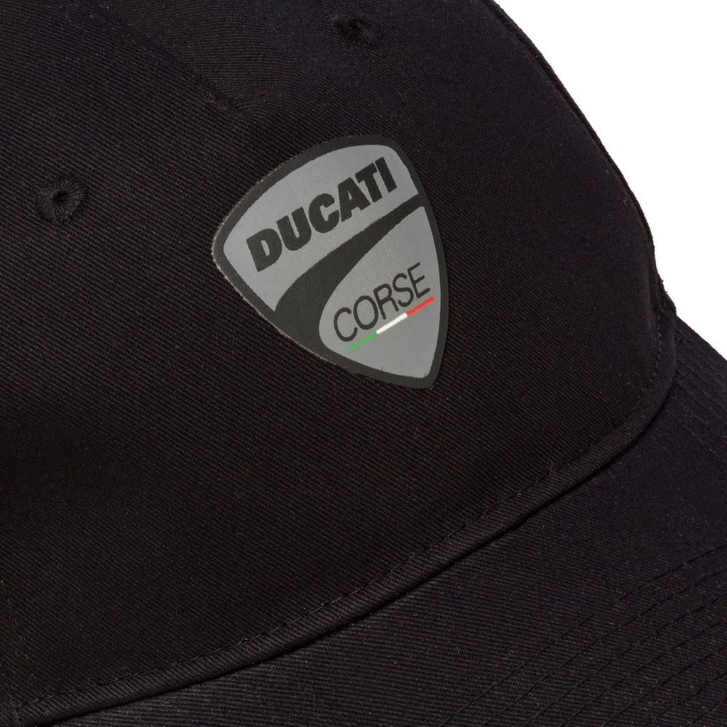 Cappellino nero con badge gommato Ducati Corse