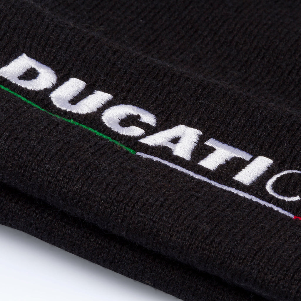 Berretto nero da uomo con logo ricamato Ducati Corse