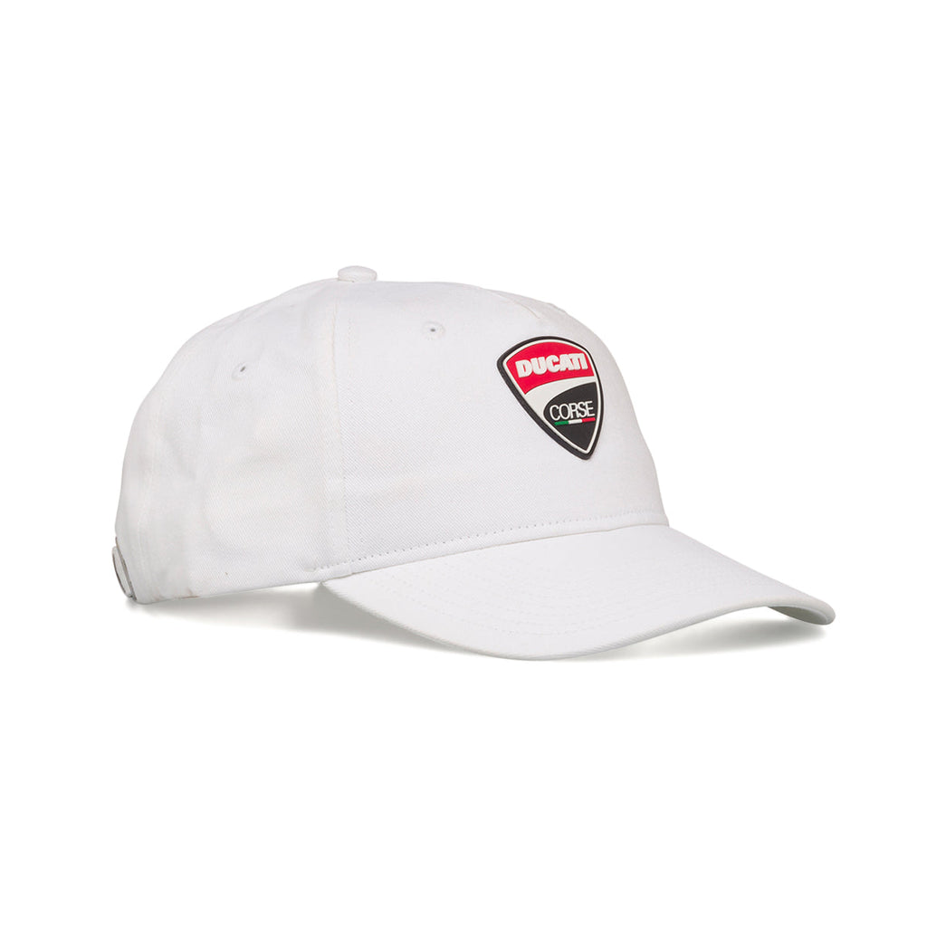 Cappellino bianco con badge gommato Ducati Corse