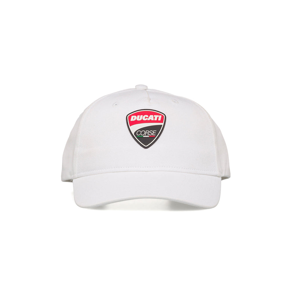 Cappellino bianco con badge gommato Ducati Corse