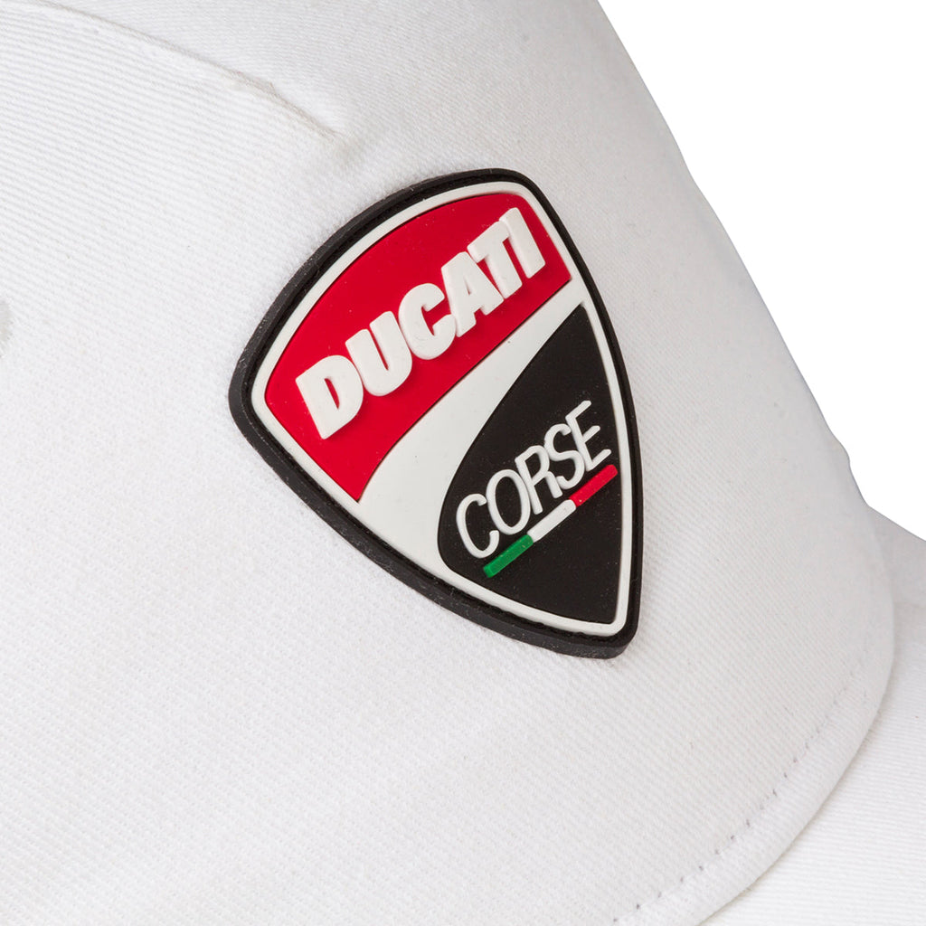 Cappellino bianco con badge gommato Ducati Corse