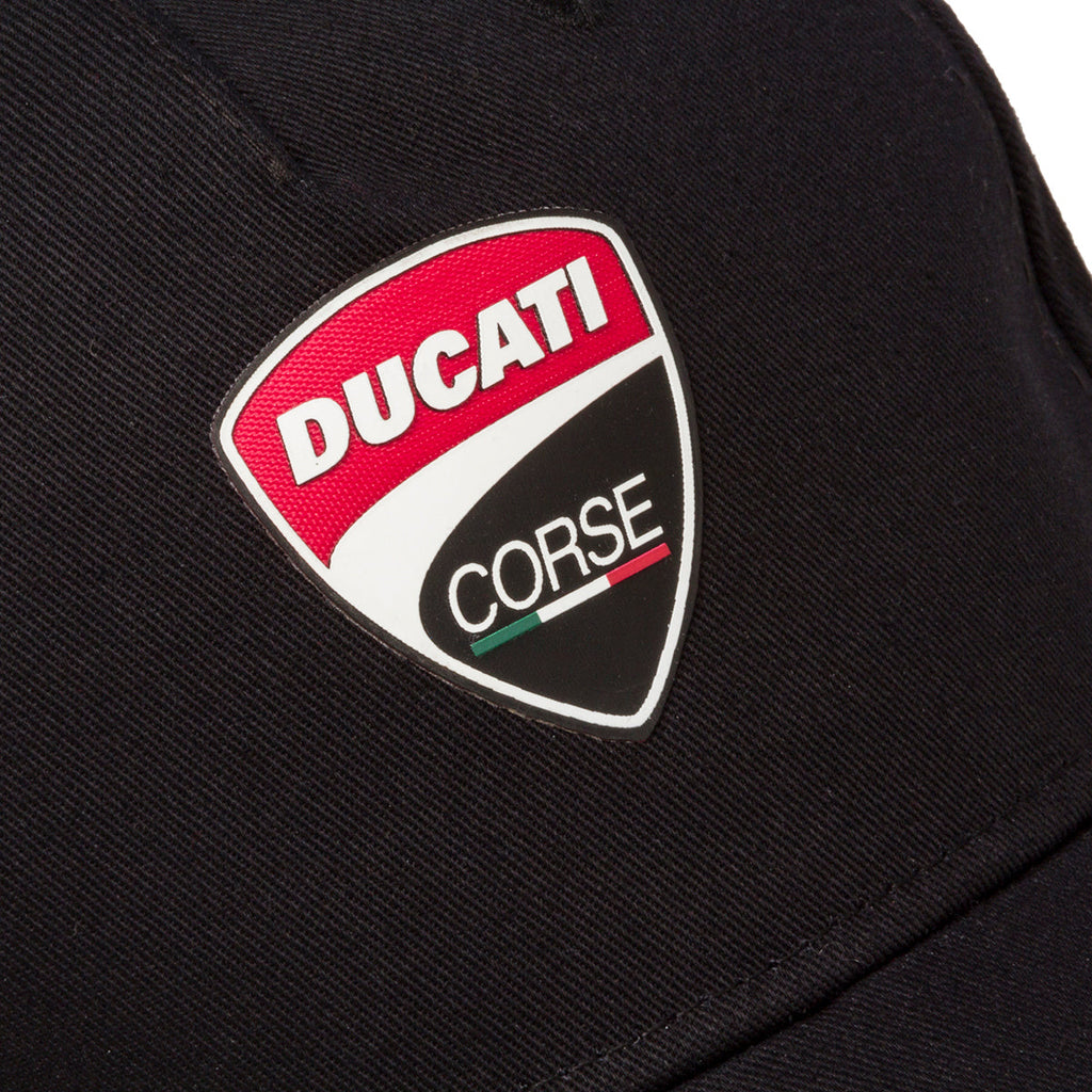 Cappellino nero con badge gommato Ducati Corse