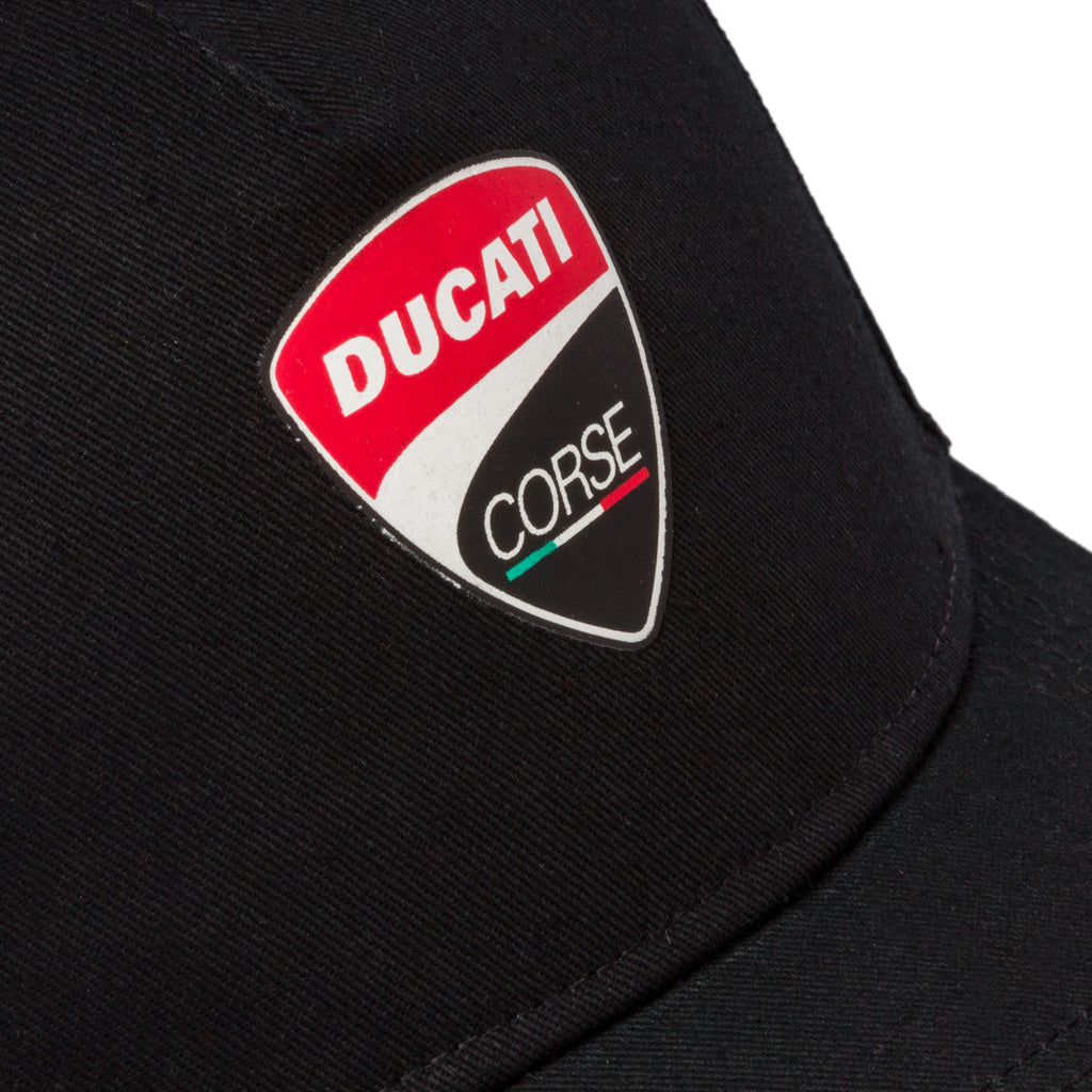 Cappellino nero con badge gommato Ducati Corse