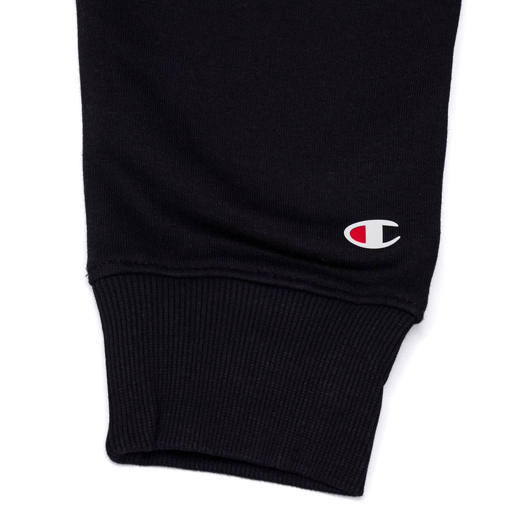 Felpa con cappuccio e zip nera da bambina con logo Champion