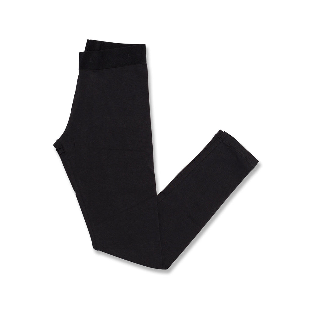 Leggings neri da bambina con logo sulla gamba Champion