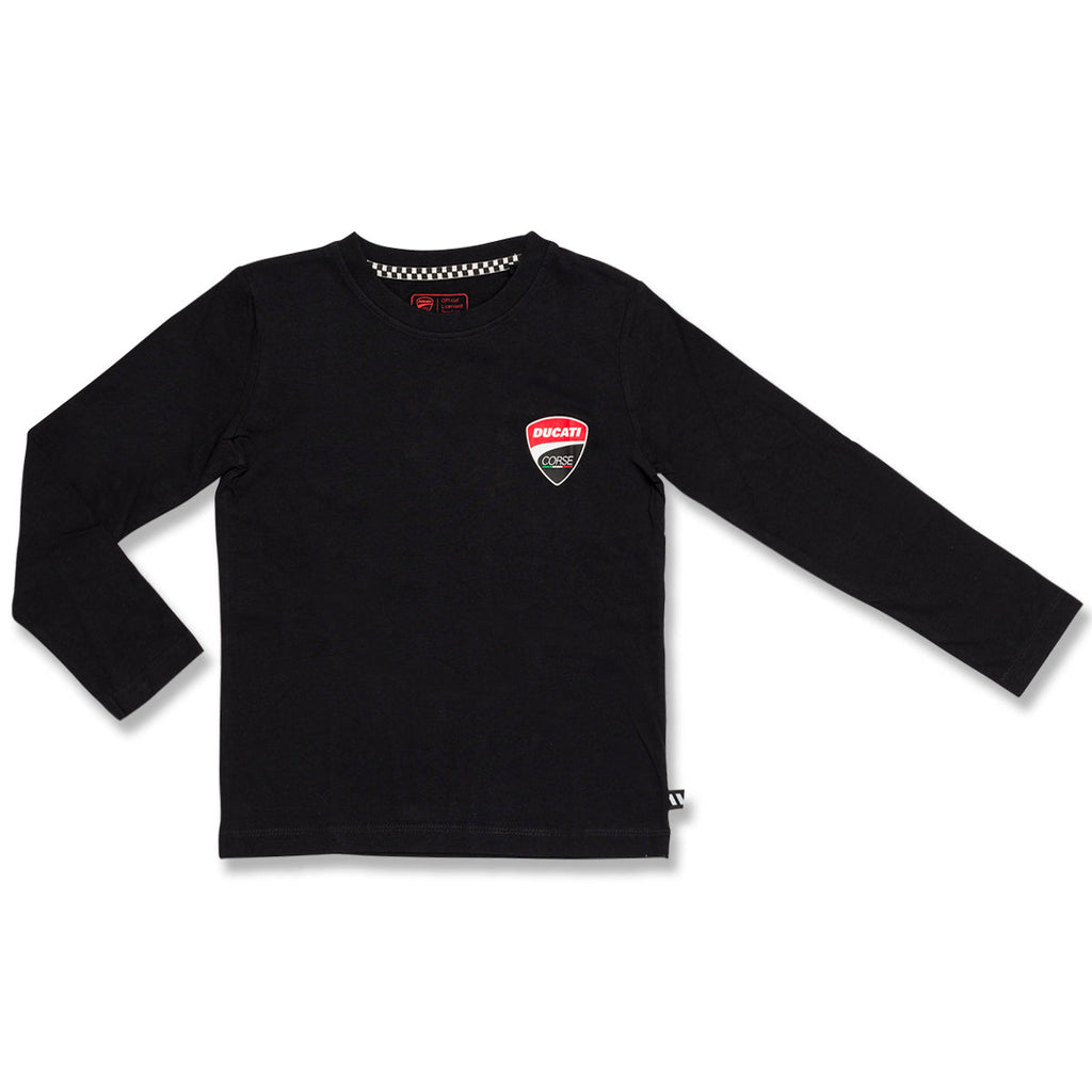 Maglia a maniche lunghe nera da bambino Ducati Agar K