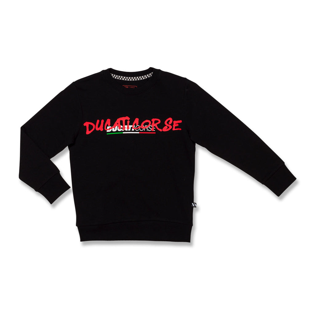 Felpa girocollo nera da bambino Ducati Graffiti Sweatshirt