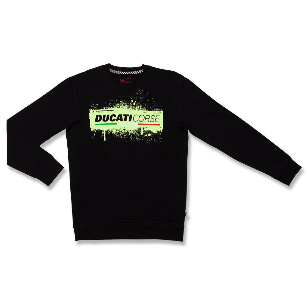 Felpa girocollo nera da bambino Ducati Sketch Sweatshirt