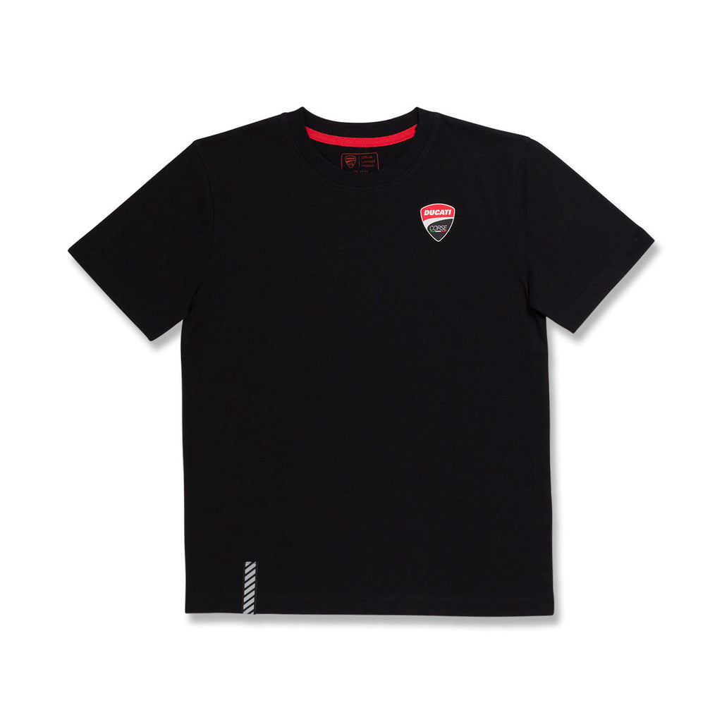 T-shirt nera da bambino con badge sul petto Ducati Corse Road