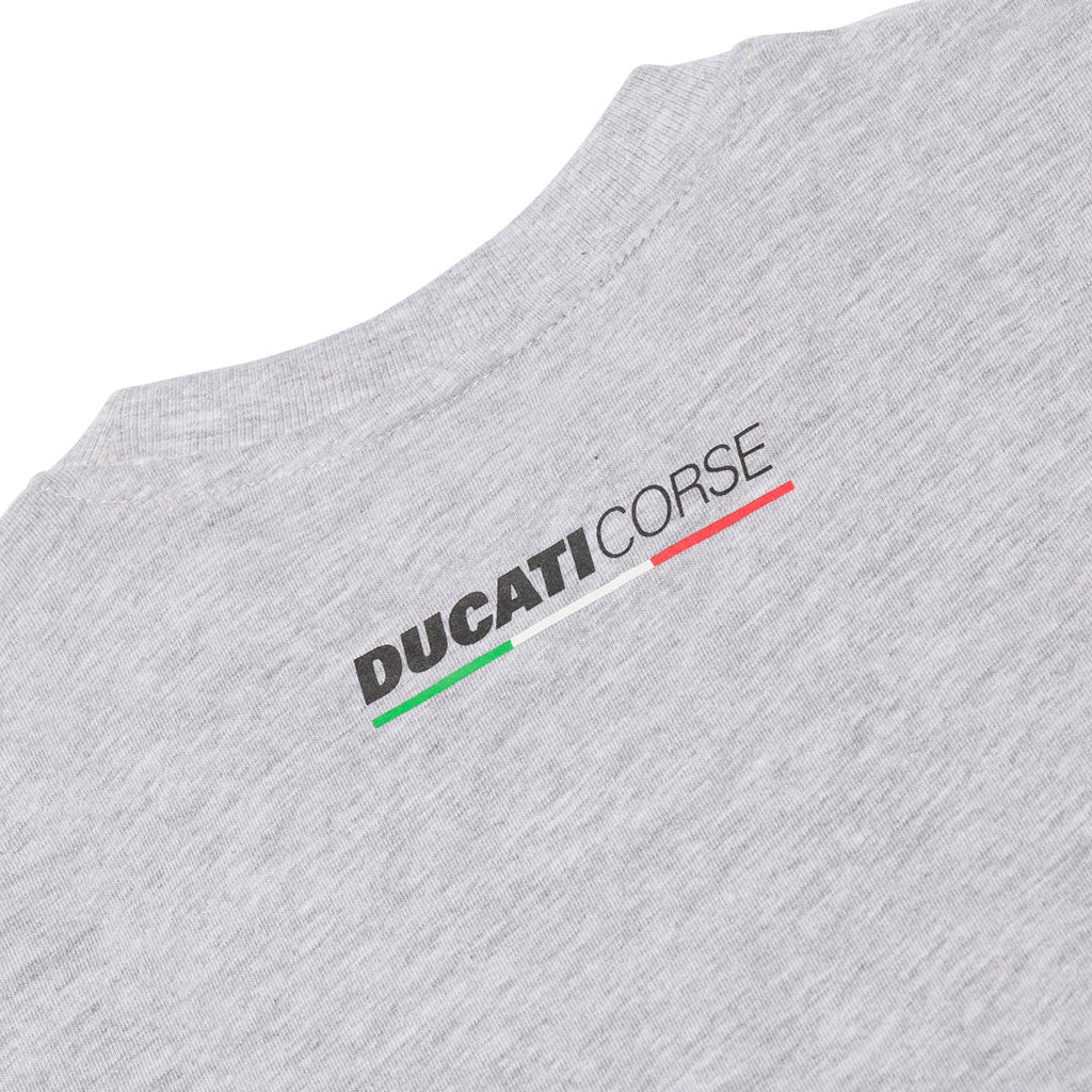 T-shirt grigia da bambino con logo sul petto Ducati Corse Sketch