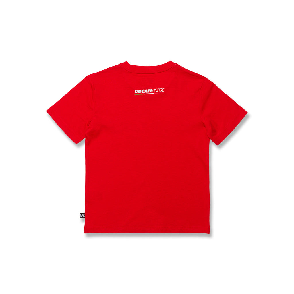 T-shirt rossa da bambino con logo sul petto Ducati Corse Graffiti