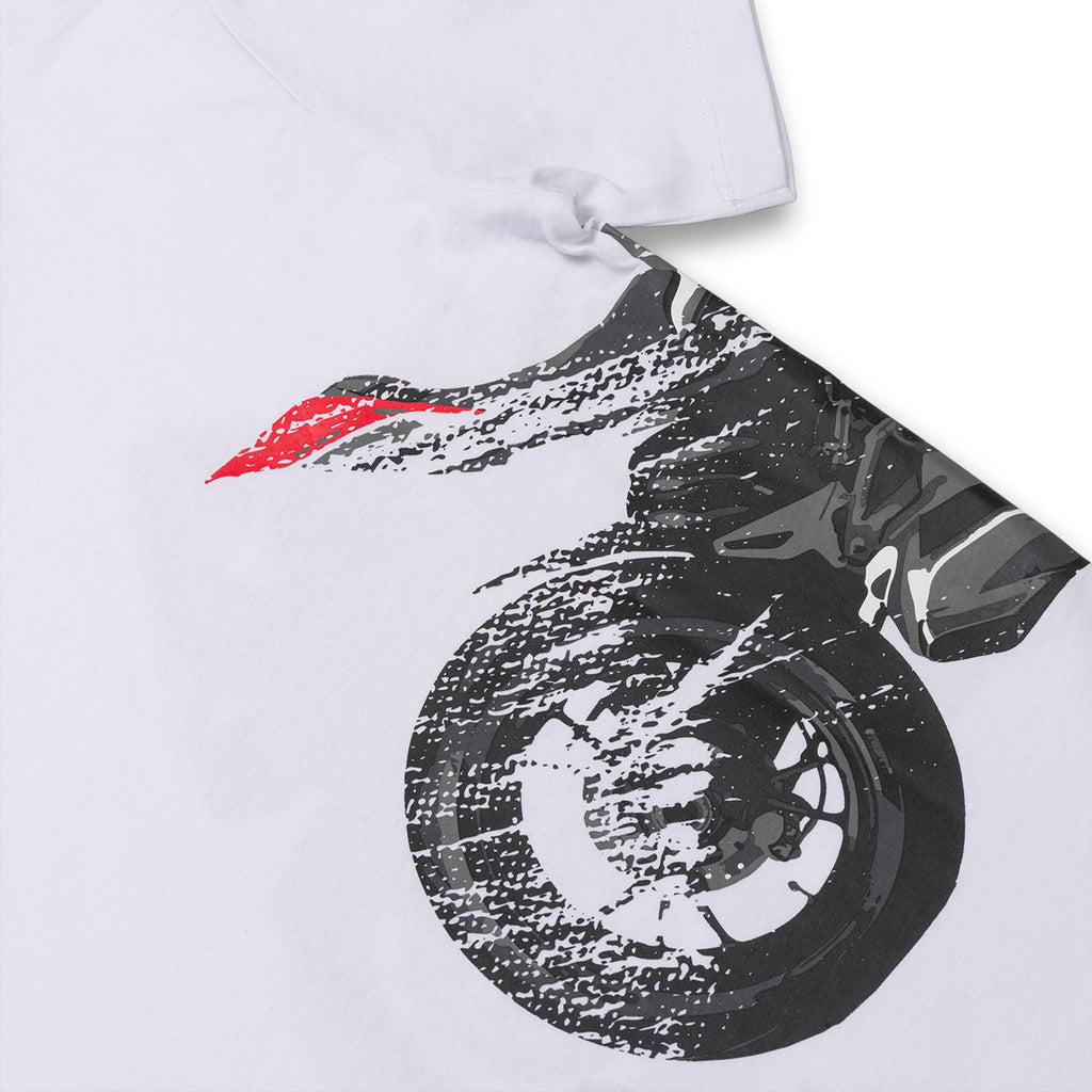 T-shirt bianca da bambino con stampa sul petto Ducati Corse