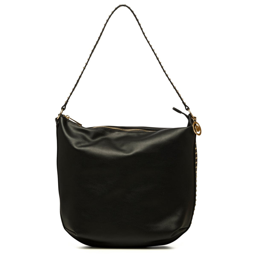 Borsa a spalla nera con piccole borchie oro Carrera Jeans Vera