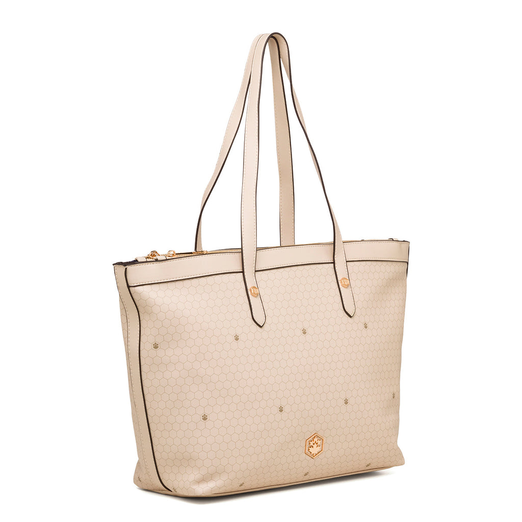 Borsa a spalla beige da donna Lumberjack Allegra