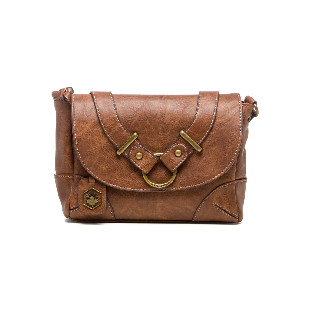 Borsa a tracolla marrone effetto vintage Lumberjack Charlotte