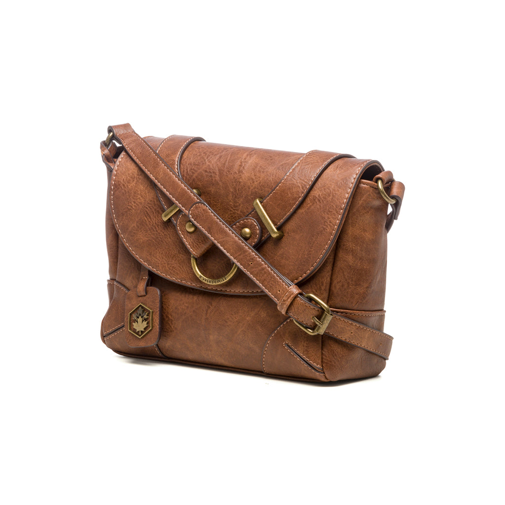 Borsa a tracolla marrone effetto vintage Lumberjack Charlotte