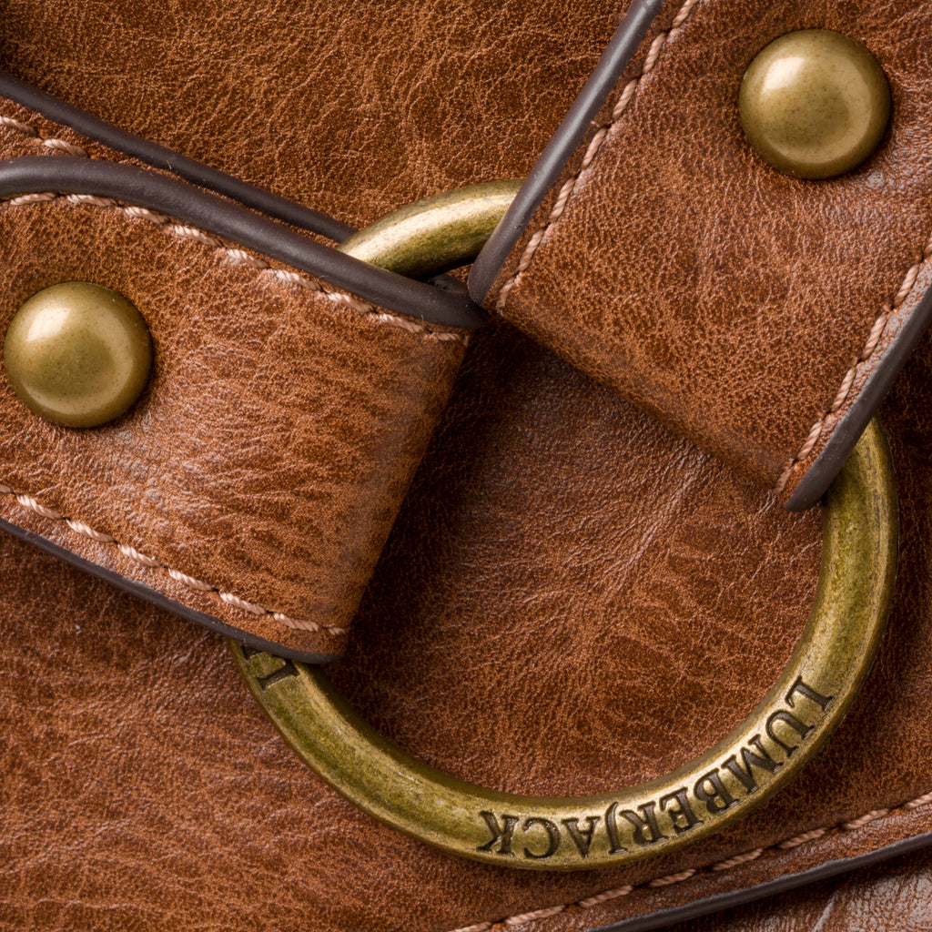 Borsa a tracolla marrone effetto vintage Lumberjack Charlotte