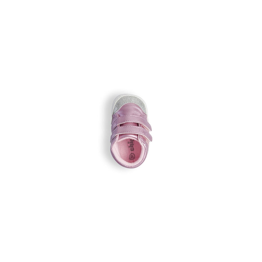 Polacchine primi passi rosa effetto laminato Chicco Nimmy