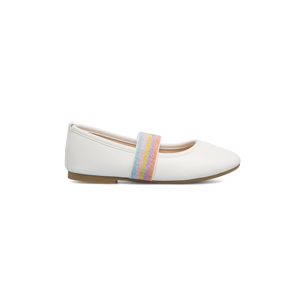 Ballerine bianche con fascia arcobaleno Le scarpe di Alice