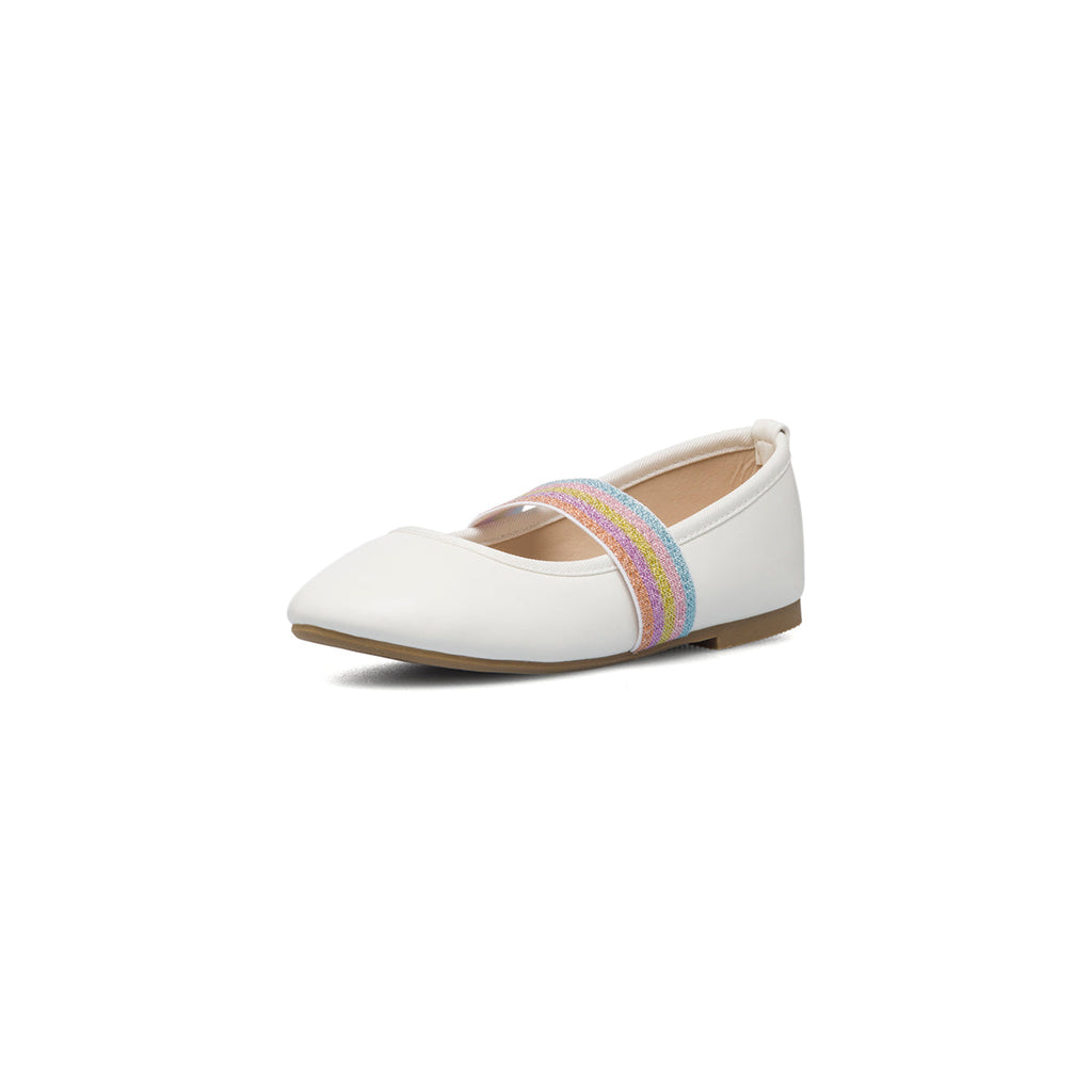 Ballerine bianche con fascia arcobaleno Le scarpe di Alice