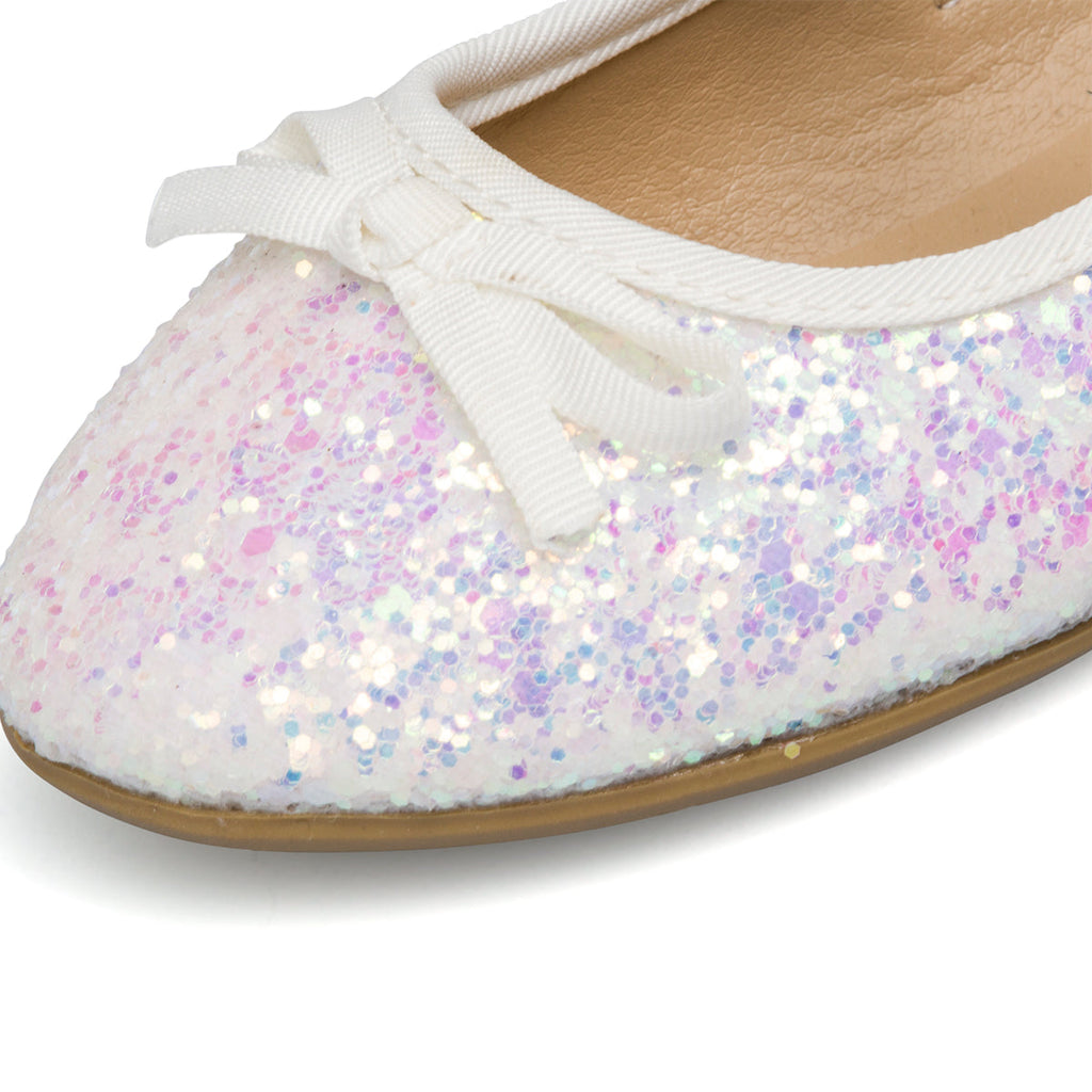 Ballerine bianche con paillettes da bambina Le scarpe di Alice