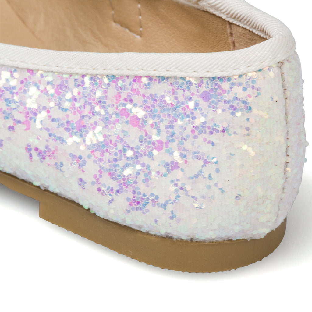 Ballerine bianche con paillettes da bambina Le scarpe di Alice