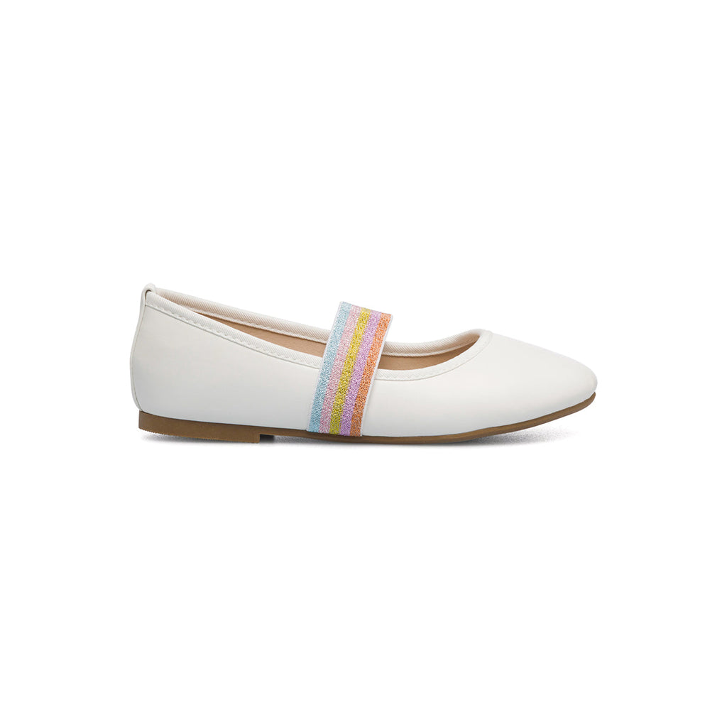 Ballerine bianche con fascia arcobaleno 10 Baci