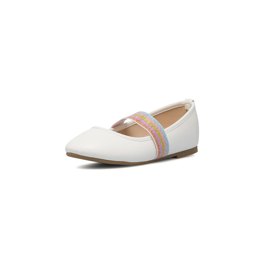 Ballerine bianche con fascia arcobaleno 10 Baci