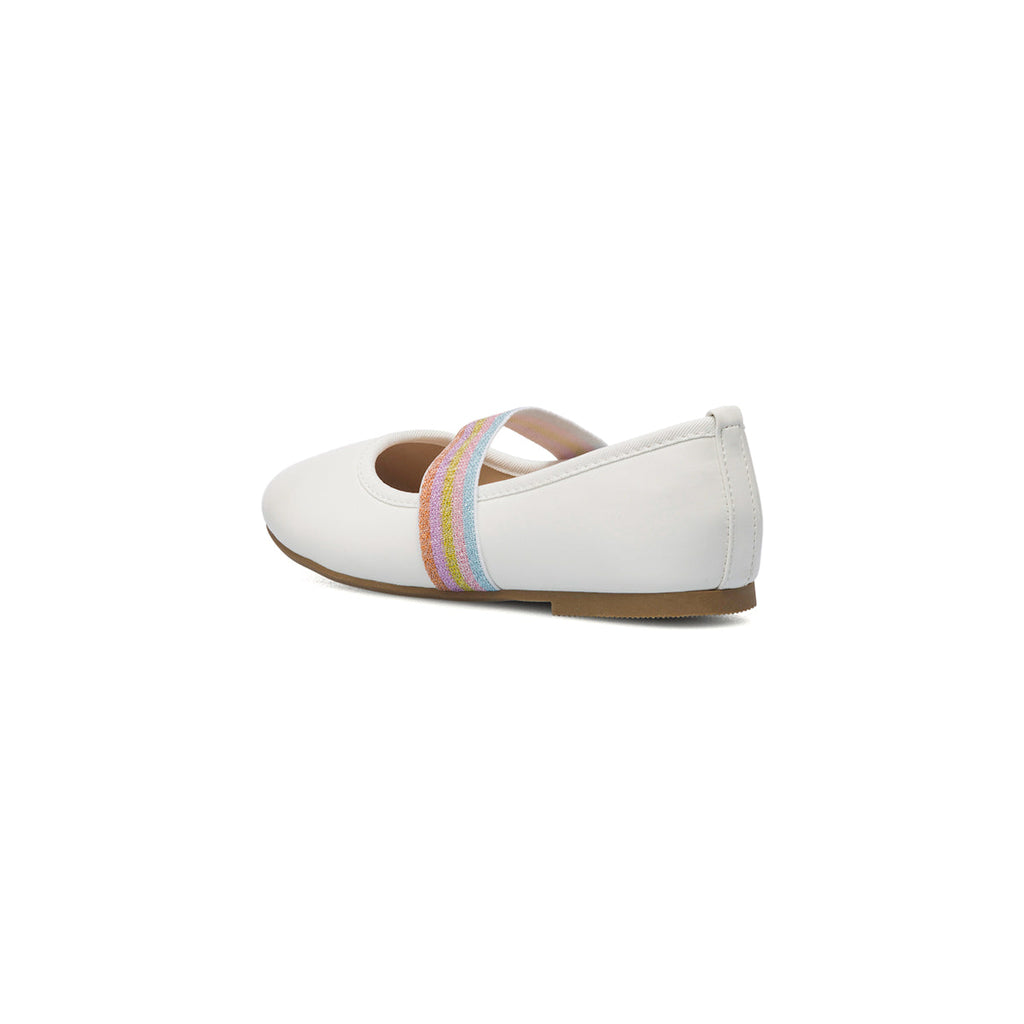 Ballerine bianche con fascia arcobaleno 10 Baci