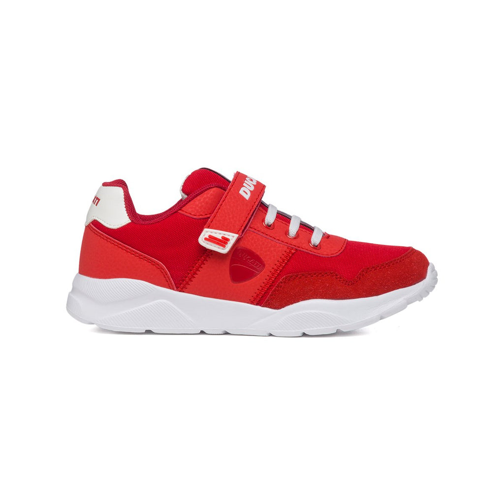 Sneakers rosse con logo laterale Ducati