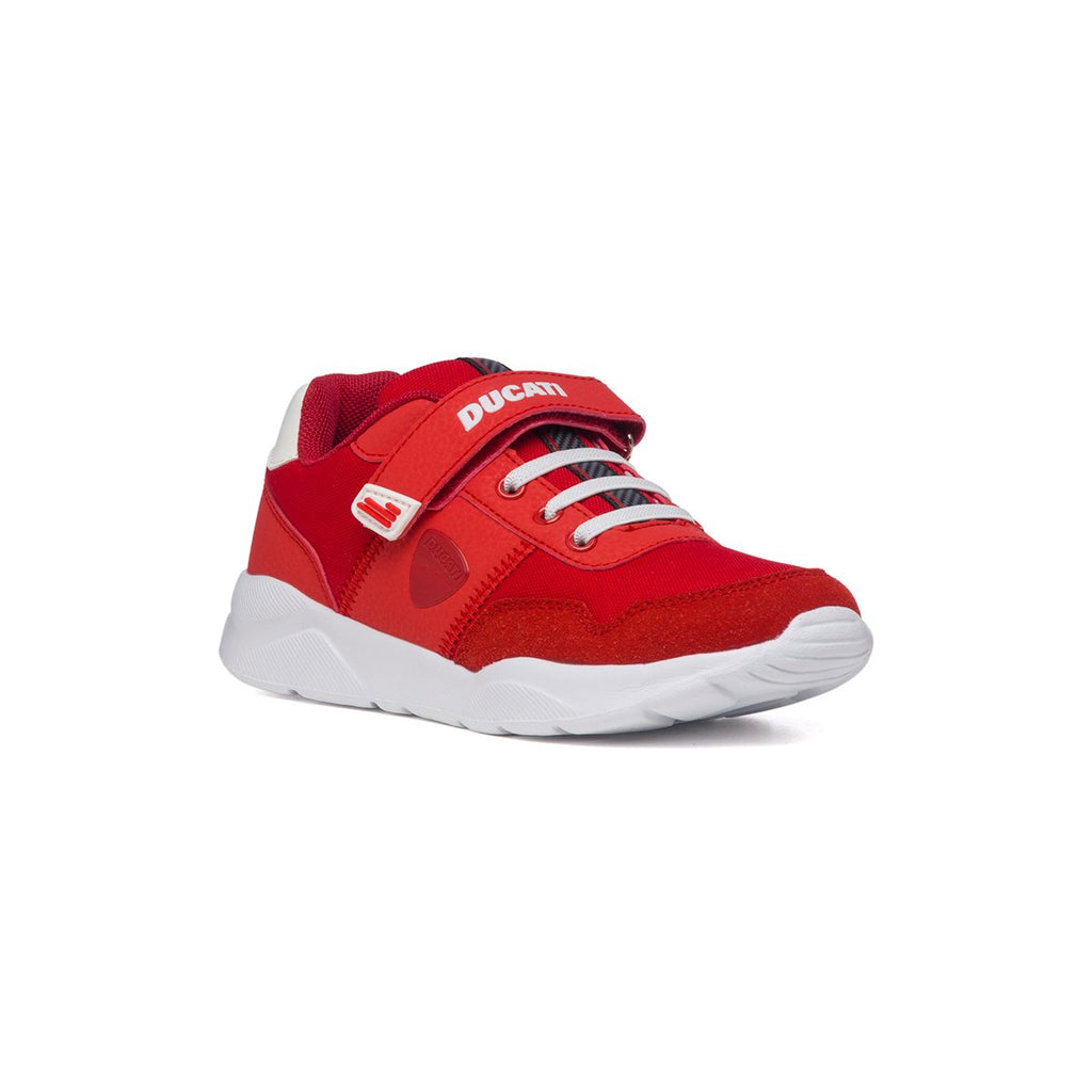 Sneakers rosse con logo laterale Ducati