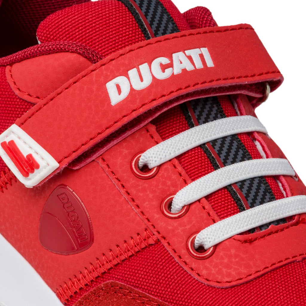 Sneakers rosse con logo laterale Ducati