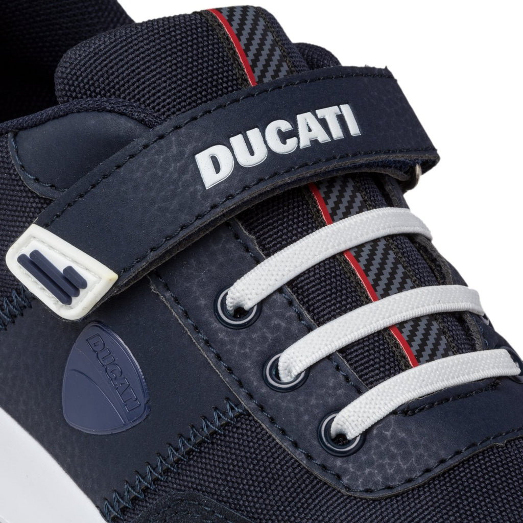 Sneakers blu navy con logo laterale Ducati