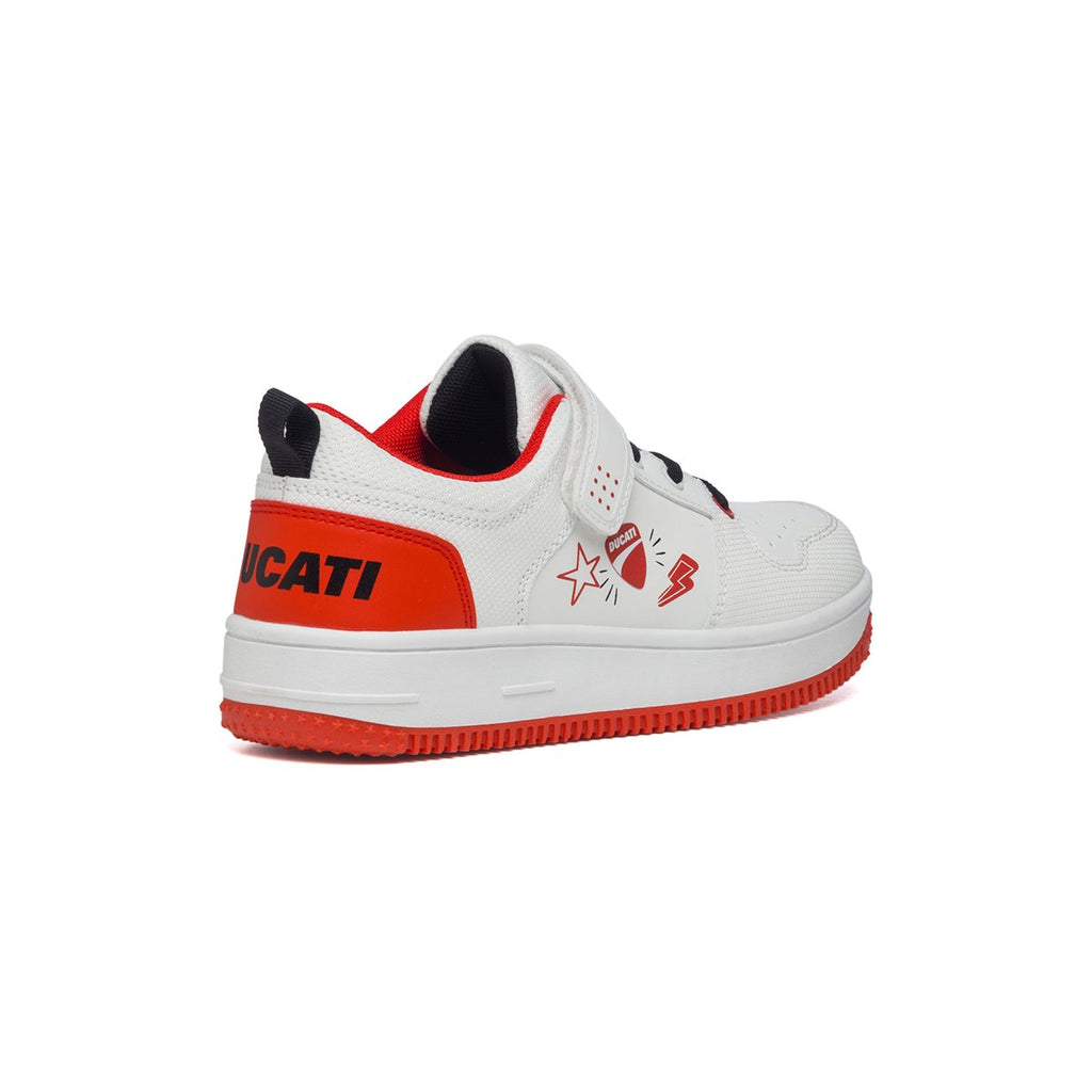 Sneakers bianche con logo laterale Ducati