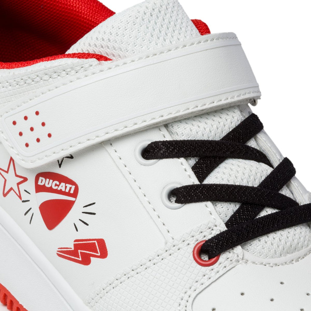 Sneakers bianche con logo laterale Ducati