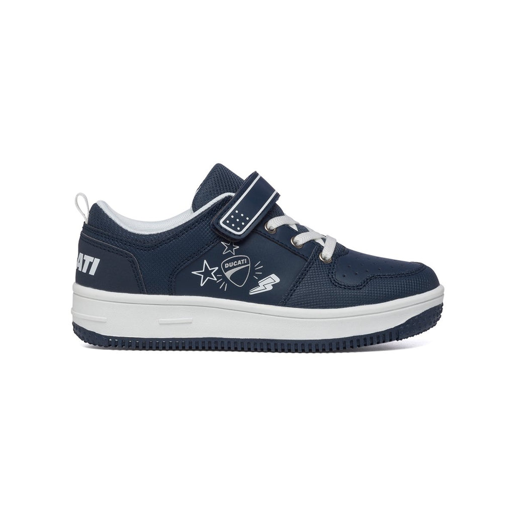 Sneakers blu navy con logo laterale Ducati