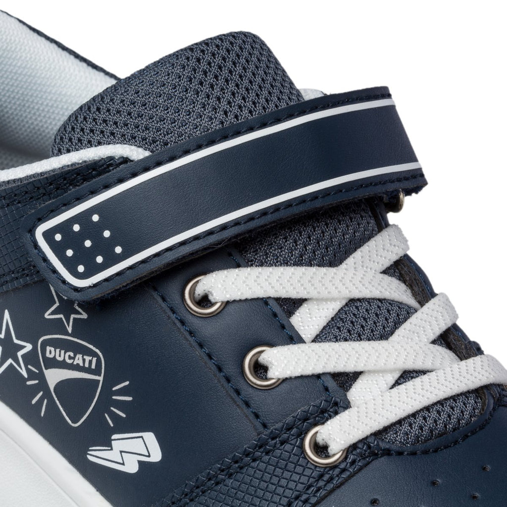 Sneakers blu navy con logo laterale Ducati