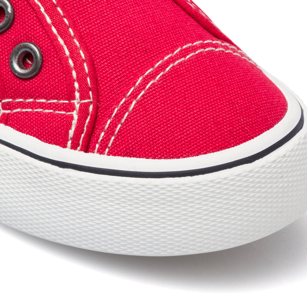 Sneakers rosse da bambino in tessuto con logo laterale Ducati