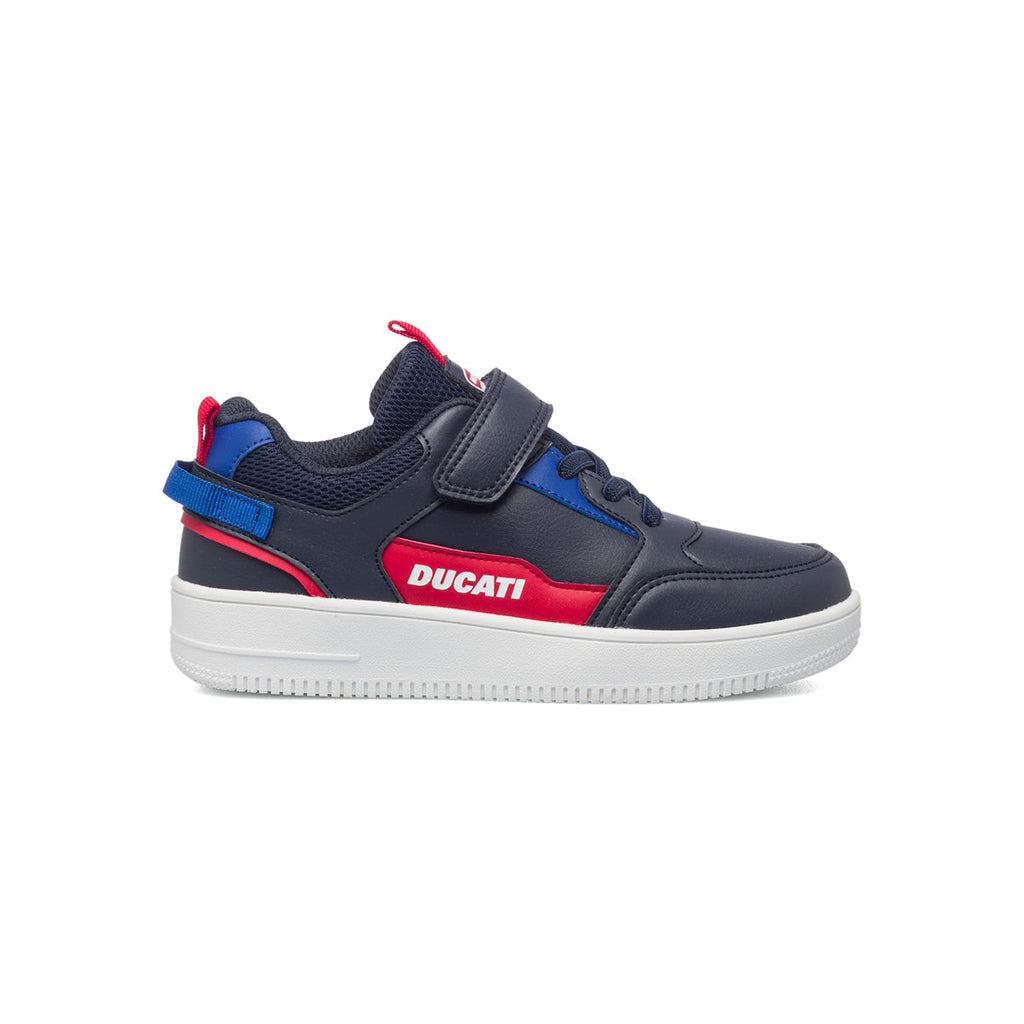 Sneakers blu da bambino con logo laterale Ducati