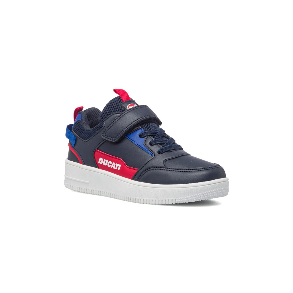 Sneakers blu da bambino con logo laterale Ducati