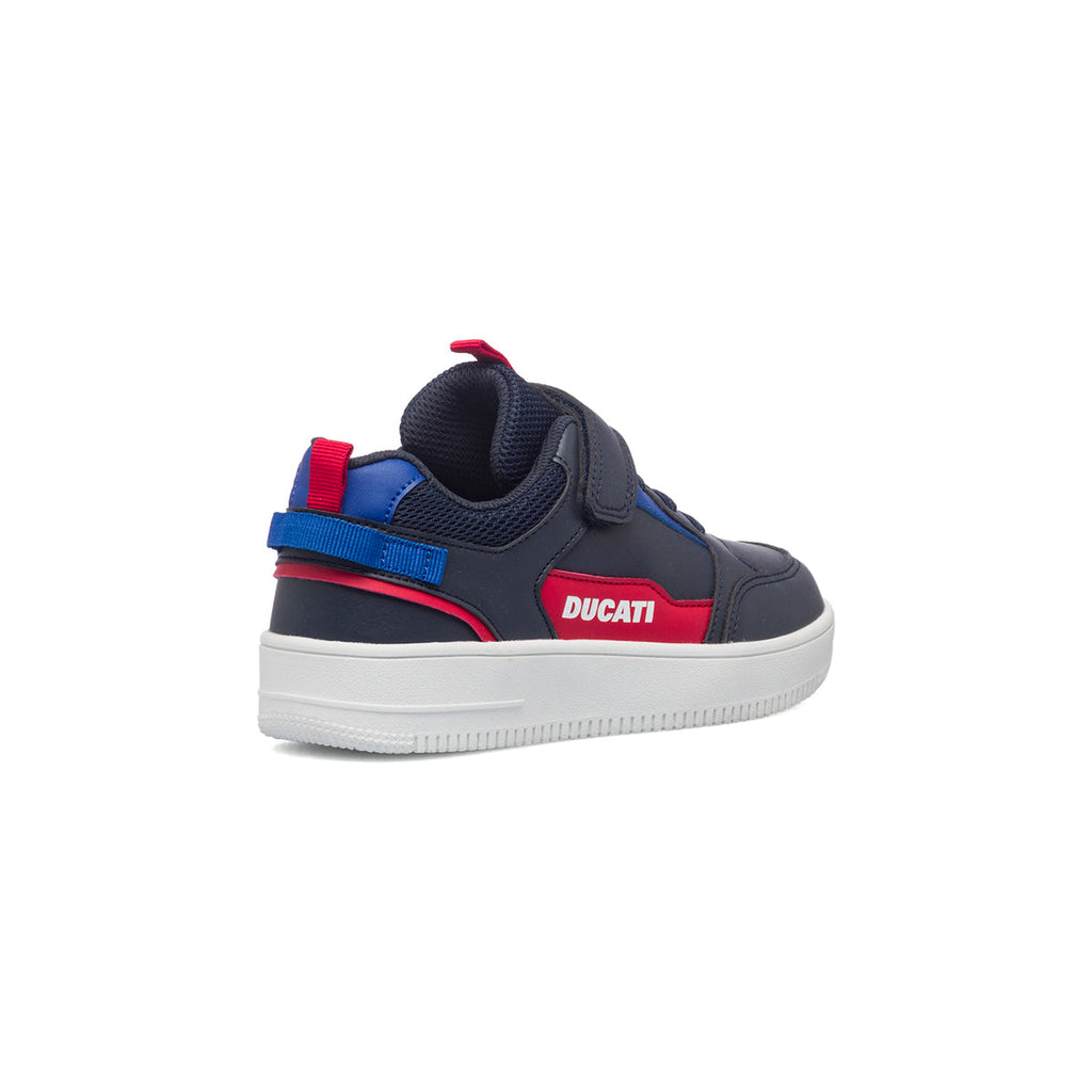 Sneakers blu da bambino con logo laterale Ducati