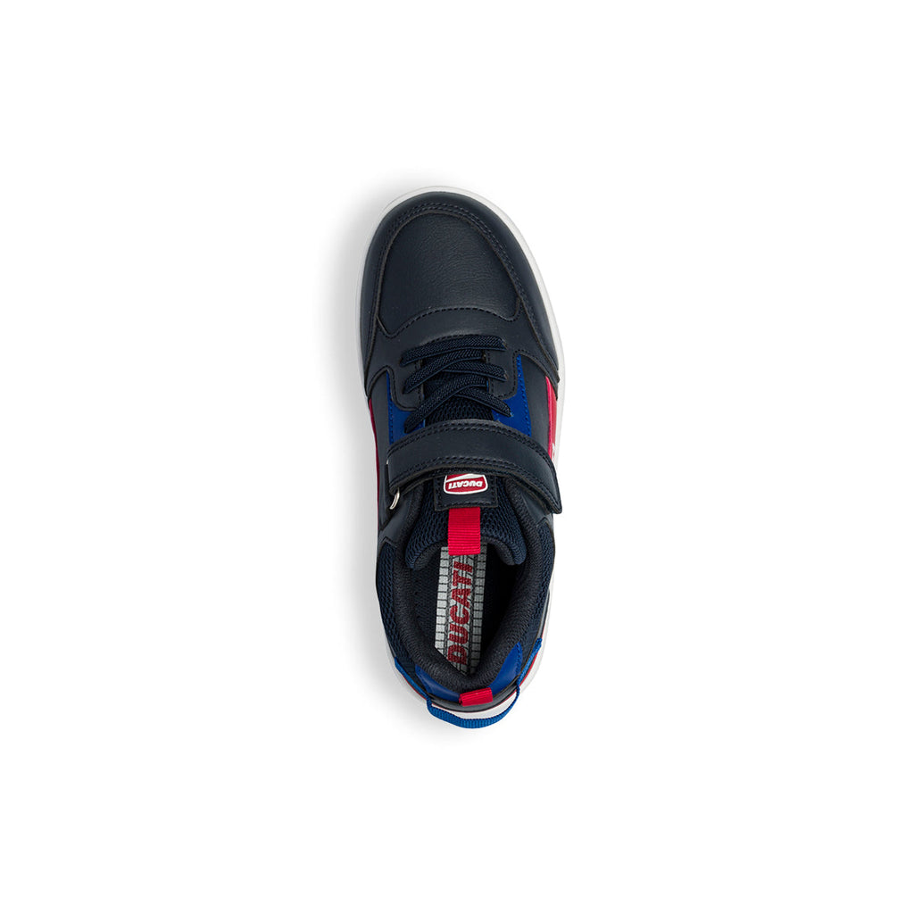 Sneakers blu da bambino con logo laterale Ducati