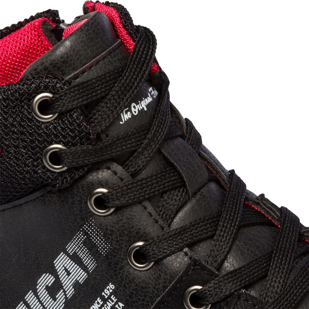 Sneakers alte nere da bambino con logo laterale Ducati