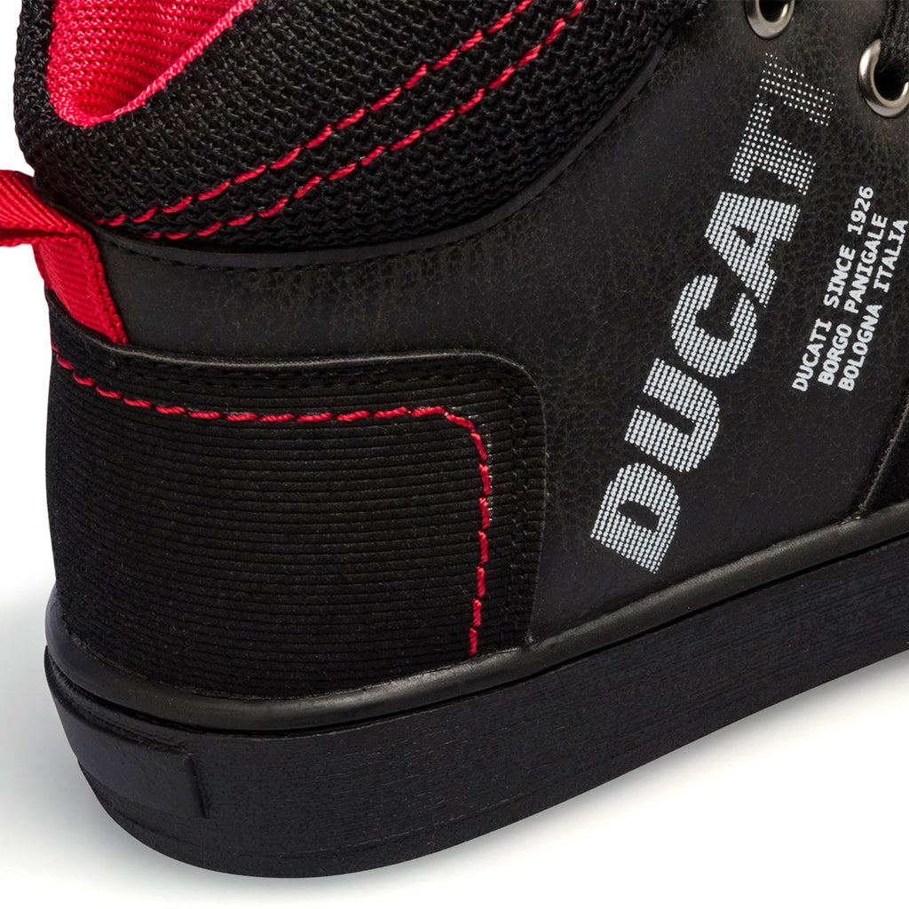 Sneakers alte nere da bambino con logo laterale Ducati