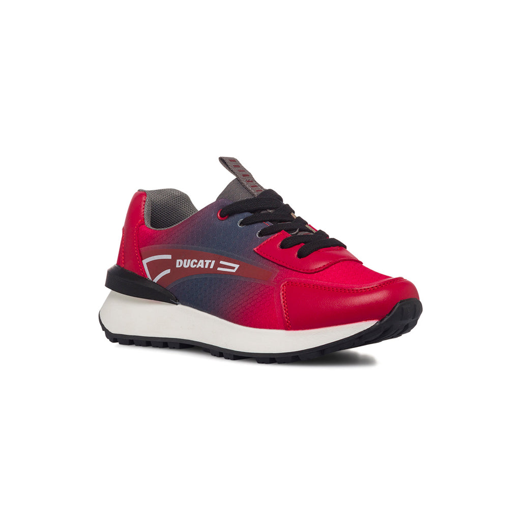 Sneakers rosse da bambino con logo laterale Ducati