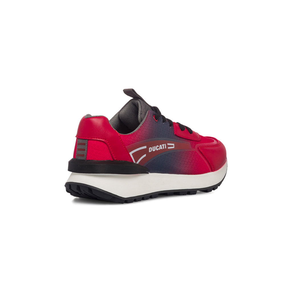 Sneakers rosse da bambino con logo laterale Ducati